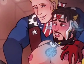 Iron bloke x Captain america - steve x tony gay milking masturbation cow yaoi hentai japan hot gay porn