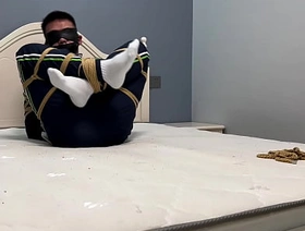 Asian house-servant in white socks and Ebi-position bondage hot gay falsify porn