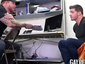 Hot tattooed guard Jeremiah Cruze creampied here the ass by demagogue Ty Roderick chinese japanese gay porn