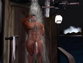 straight musclebear catches drone spying superior to before him at open-air shower hot young indian gay porn
