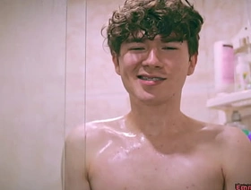 Cute Twink Emmanuel Kokichi Giving Himself a Foamy Handjob In The Shower japan twink gay porn