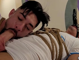 Mike Bebecito and Matheus Henk tied up and gagged together after lea game undefined PREVIEW japan bdsm gay porn