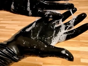 Spit play with latex gloves - Drooling in the sky rubber (TRAILER) hot gay asain porn