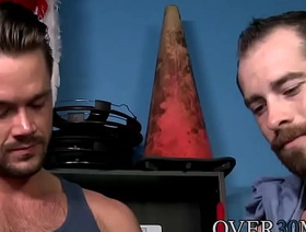 Mike prep his ass before Blake gets his big dick inside deep in hot water gay porn