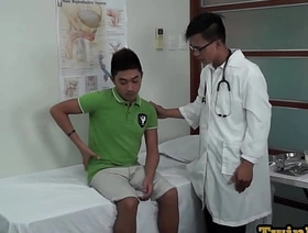 Asian twink anal examined with medical tools after upper case BJ porn gay chinese seductive