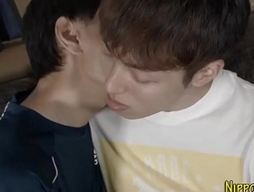 Asian twink rides dong and cums gay korean student porn