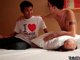 Asian coupled with Arab Twinks On 69 gay porn super hot