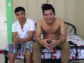 Asian House-servant Rolly Gets Tickled with the addition of Jizzed On japan well-pleased porn