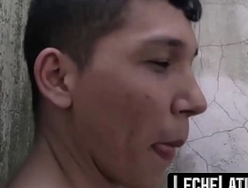 LecheLatinos.com - inexperienced straight Latino apple of someone's eye up and raw fucked just about a hot stint chinese sauna gay porn