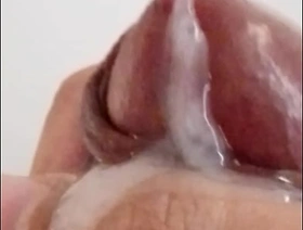 Jacking off my uncircumcised cock, cumming, extreme closeup. July 7, 2024. indonesian gay porn video