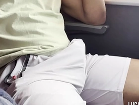 Punhetando no último banco do ônibus com um policial por perto korean gay porn young