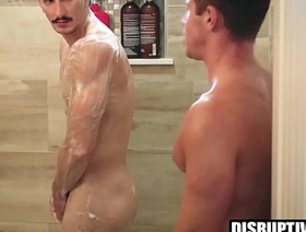 Gay roommate attached him in a shower hot gay gif porn