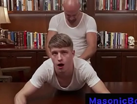 Hung Master bareback's boy over his desk @MasonicBoyz porn happy-go-lucky japan