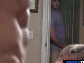 FamilyTwink - Gay Stepdad and his Stepson Allure the Handsome Delivery Guy hot asia gay porn