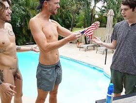 Stepdad and His Two Stepsons Having Some Outdoor Dear one Sesh - Gayfams indonesian hot delighted porn