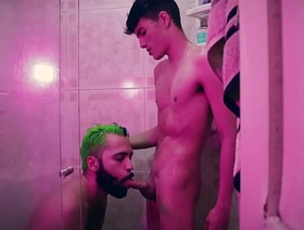 Camilo Brown Caught Hot Twink Andres ZP Jerking Forth Him And Invited Him Into The Shower For An Amazing Blowjob chinese homemade merry porn