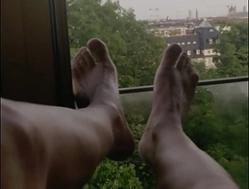 Wank aloft the hotel window gay porn chinese outdoor