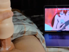 ASMR Hot guy watches hentai masturbates big dick and moans in appreciation cum cute china joyful porn