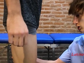 Masseur Rubs Patient’s Cock & Gets Fucked in Institute hot gay partition off porn