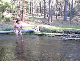 Bathing naked in the creek. gay porn roger hot