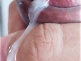 Cumming, jacking off my uncircumcised cock, extreme closeup. June 18, 2024. hot shower gay porn