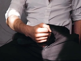 Low-spirited guy in a suit came after pretend and immediately warped to masturbate... gay porn handsome japan