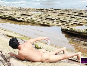 Oil rain on nudist beach horny hot cheerful porn