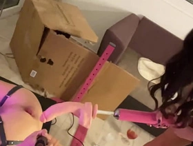 Big dildo upon opening yawn asshole, Femdom Pegging over moaning Femboy, fast sex machine, FETISH, BDSM twitter japan gay porn