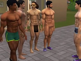 Toddy Williams and Friend Louis have Gym Group Coitus Sims 4 Wicked Whims hot boys gay porn